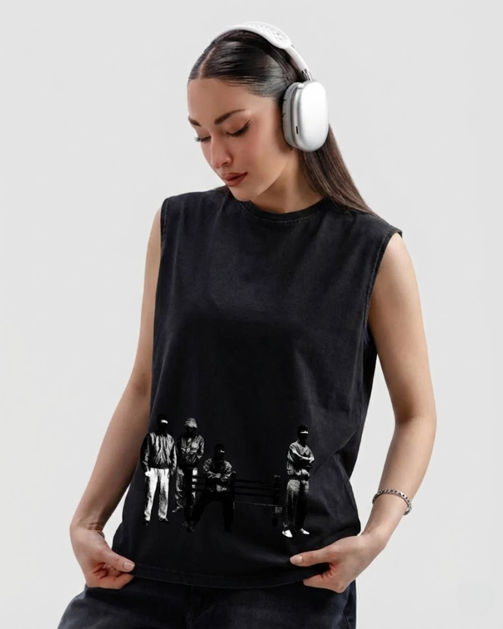 Sleeveless Washed T-shirt