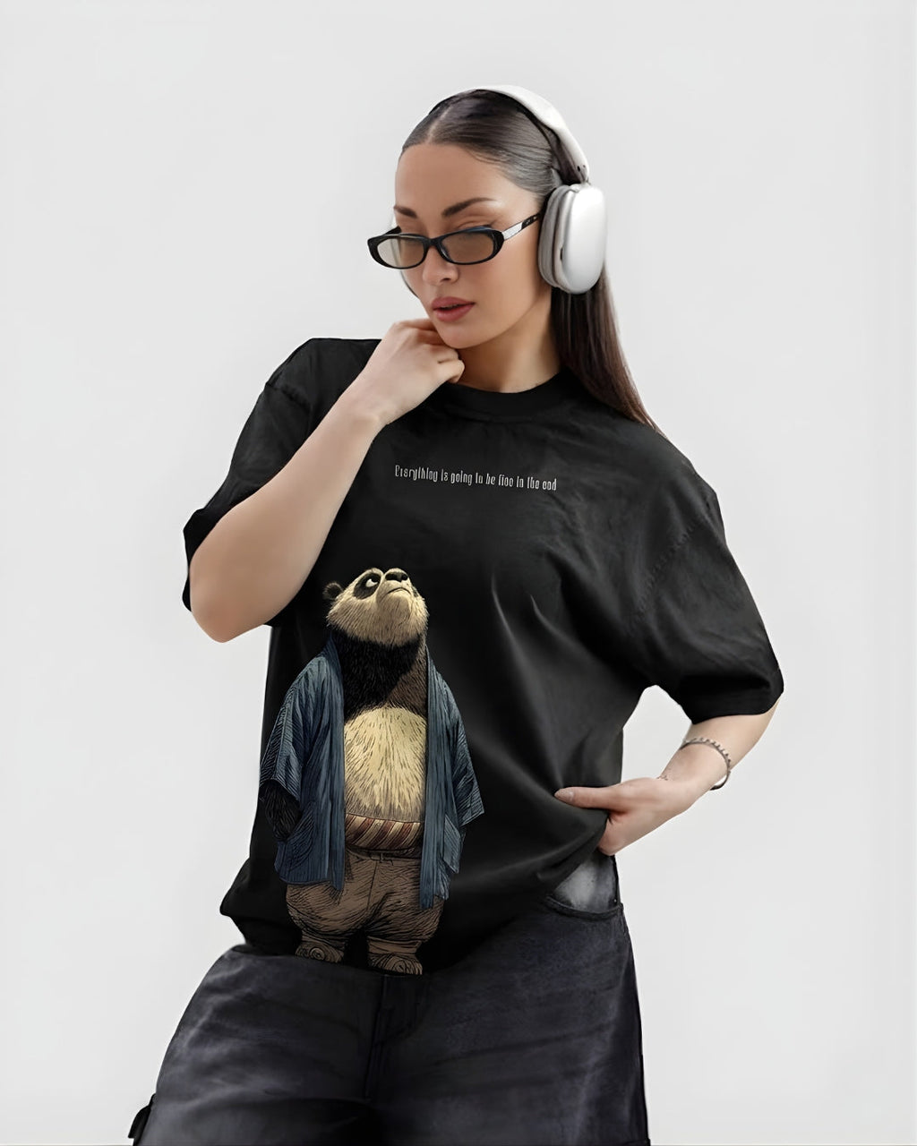 Everything Is Going To Be Fine Graphic Tee - Oversized Drop Shoulder T-Shirt