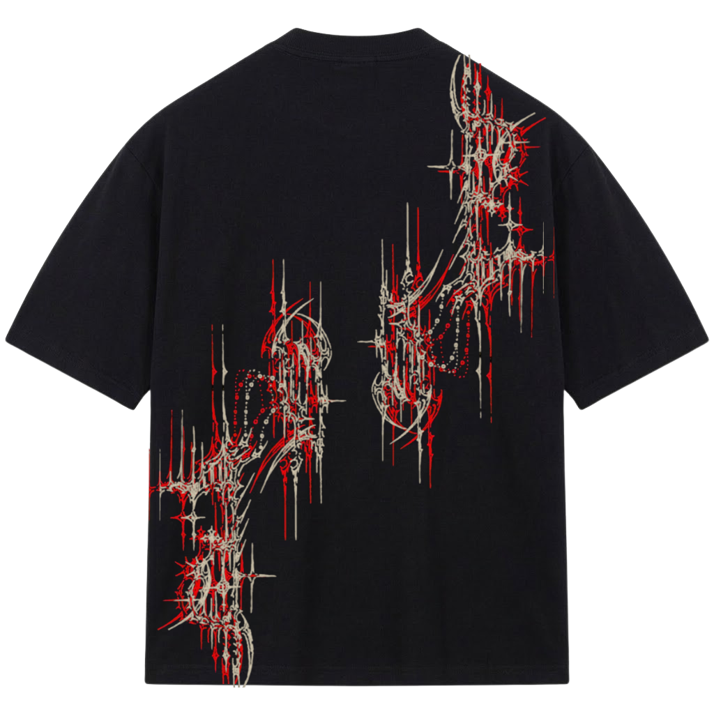 Gothic Thorn Graphic Oversized Tee