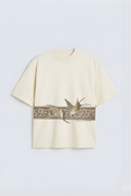 Elegant Bird Art Oversized Tee