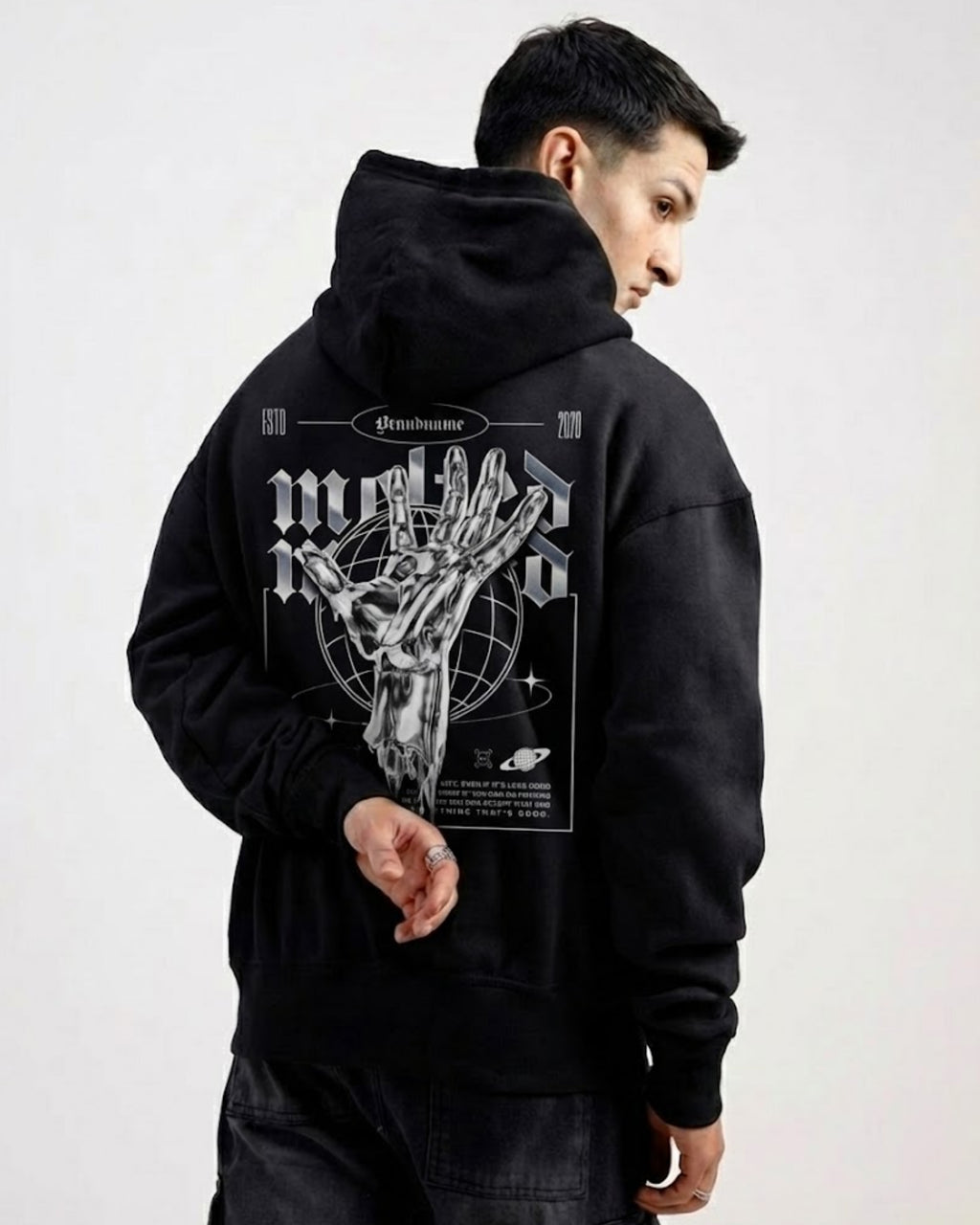 GALACTIC CHROME HAND Hoodie – BlacK