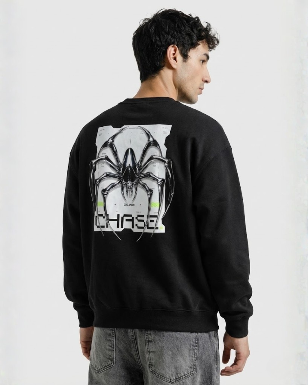 METALLIC SPIDER Sweatshirt - Black