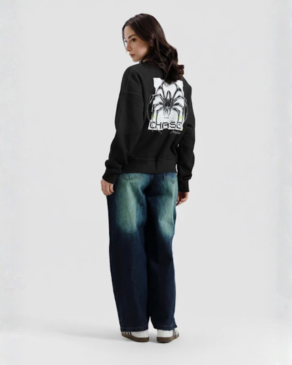 METALLIC SPIDER Sweatshirt - Black
