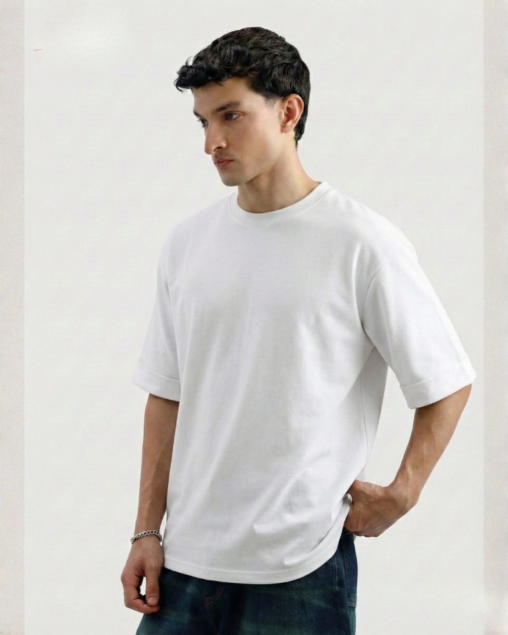 Drop Shoulder Tee - White