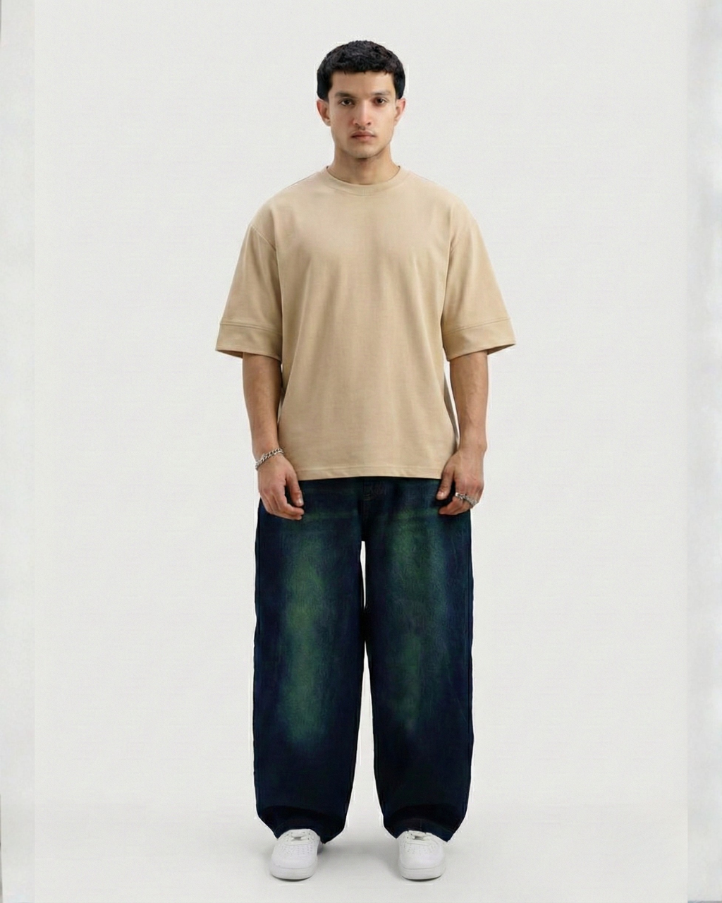 Drop Shoulder Tee - Beige