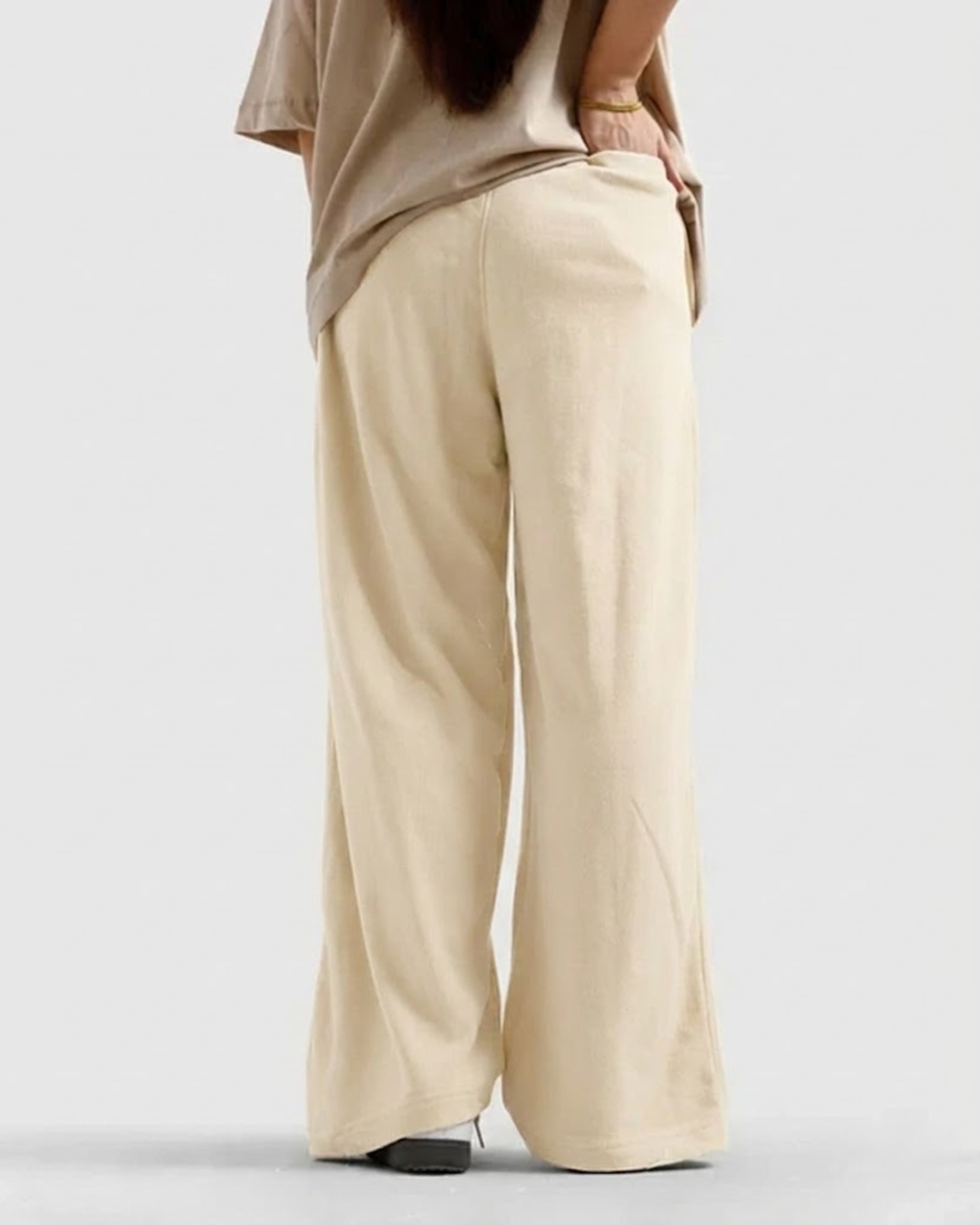Straight-Leg Pleated Baggy Trousers