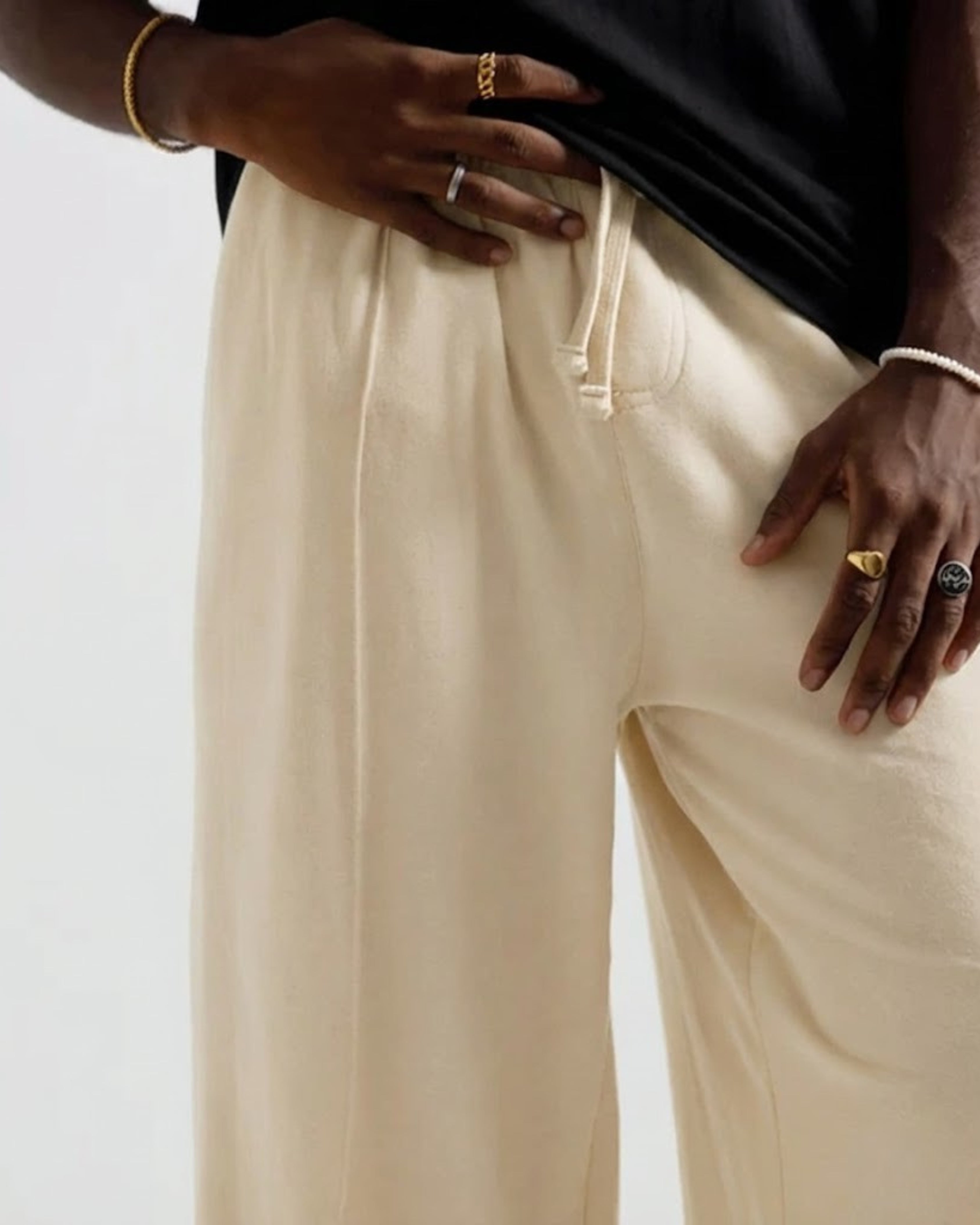 Straight-Leg Pleated Baggy Trousers