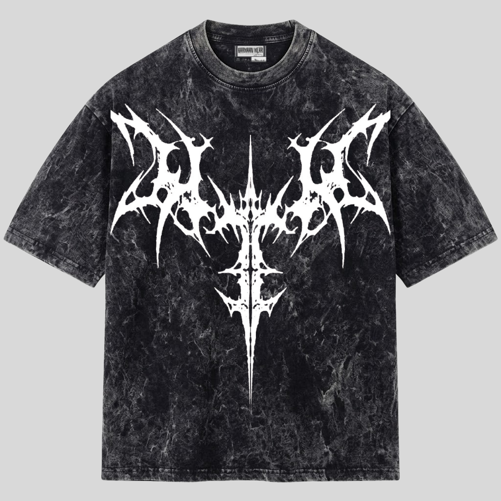 Dark Metal Acid Wash Oversized Tee