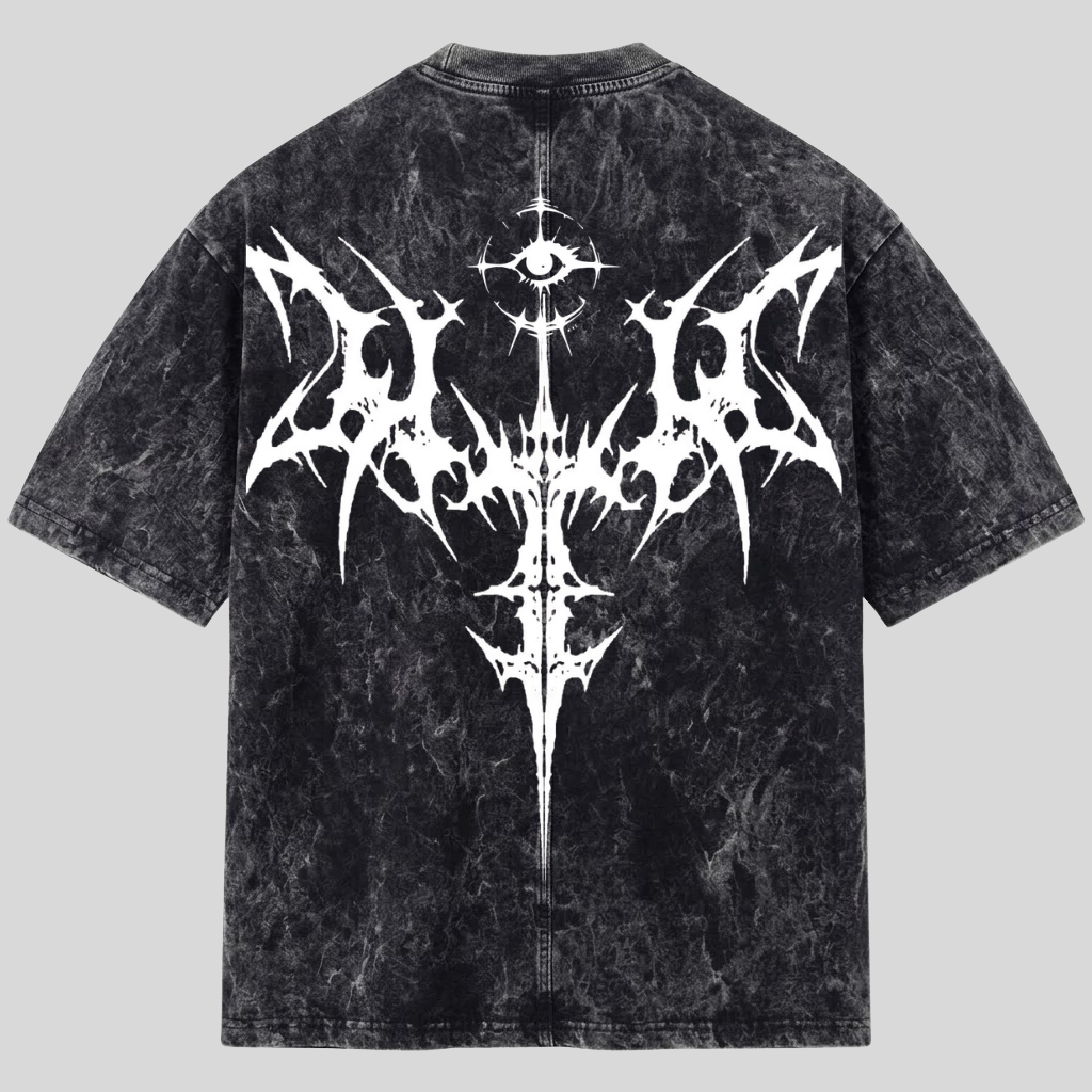 Dark Metal Acid Wash Oversized Tee