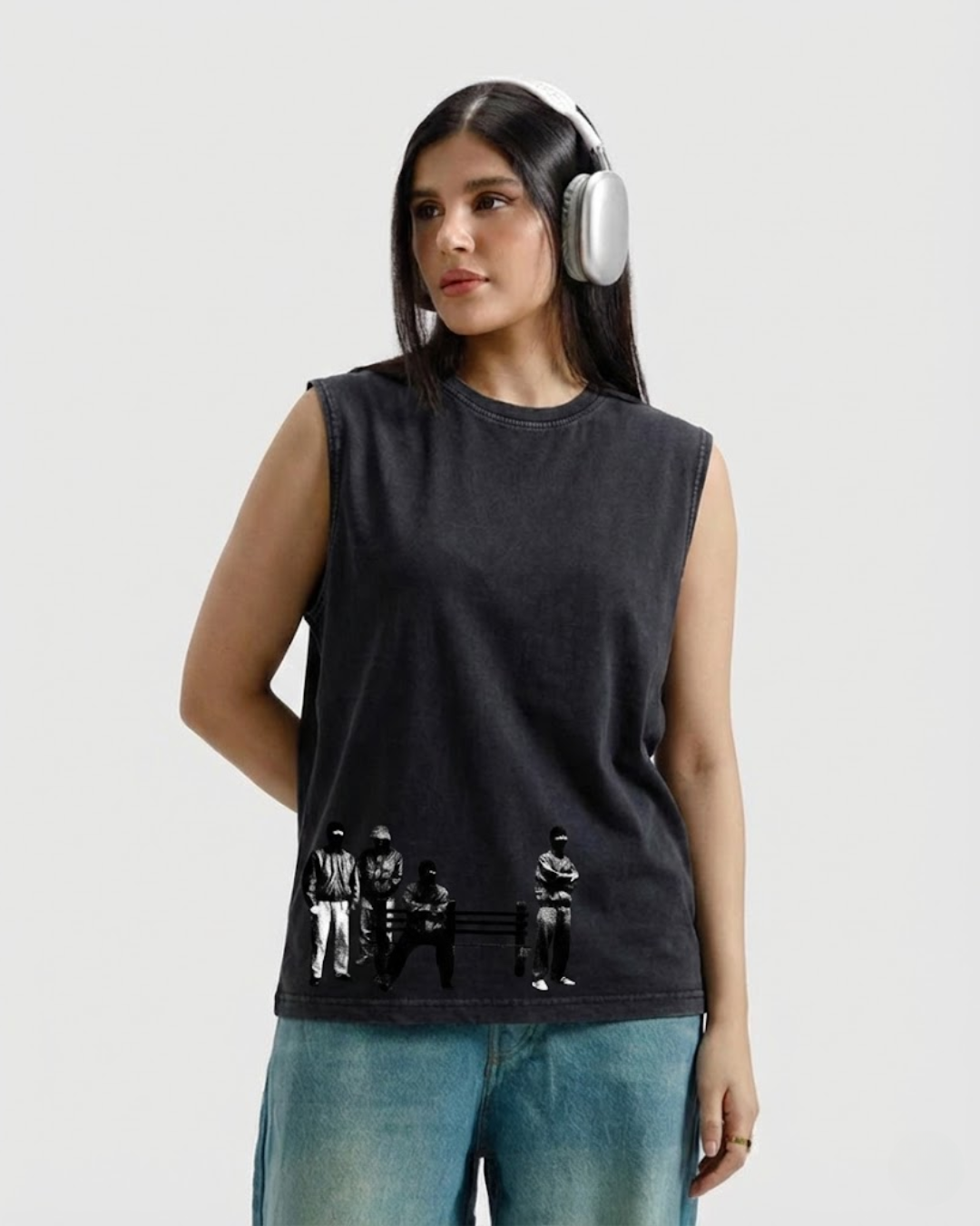 Sleeveless Washed T-shirt