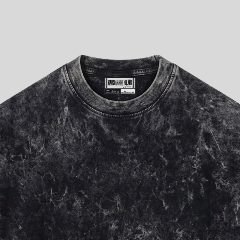 Dark Metal Acid Wash Oversized Tee