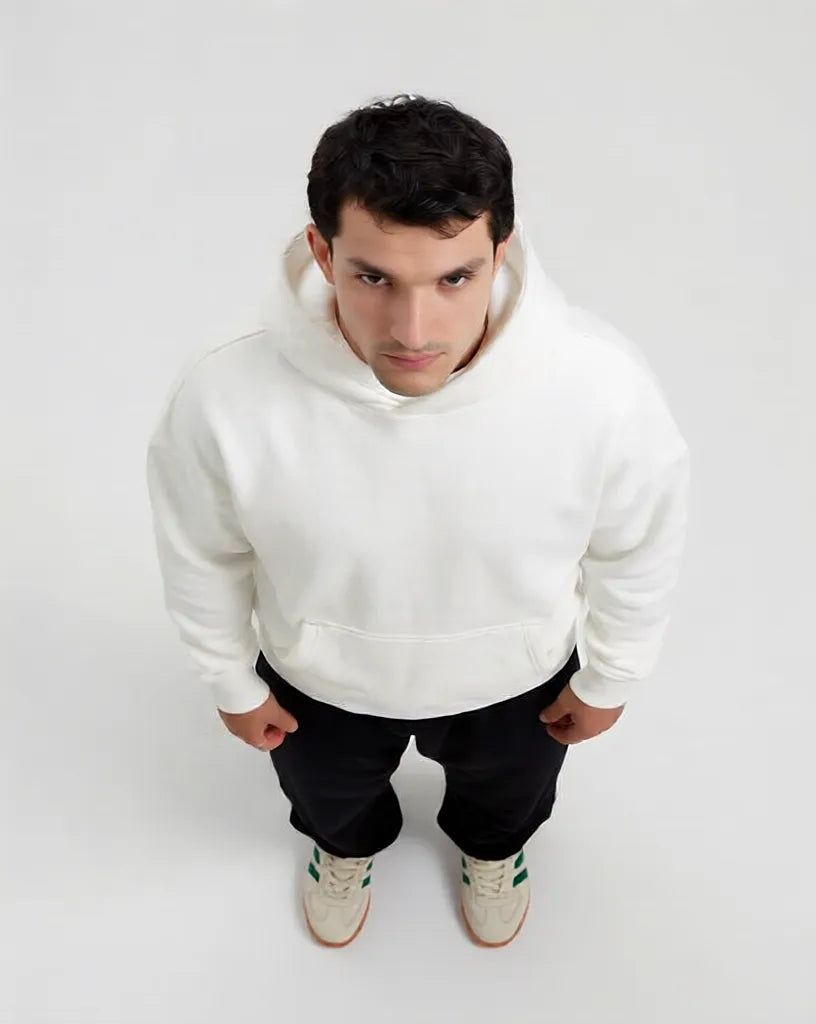 Urdu Calligraphy Hoodie - Beige (Blue Text)