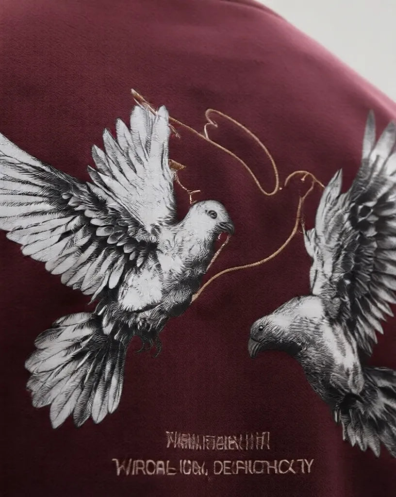 "OUT OF OFFICE" Varsity Jacket – Maroon Edition