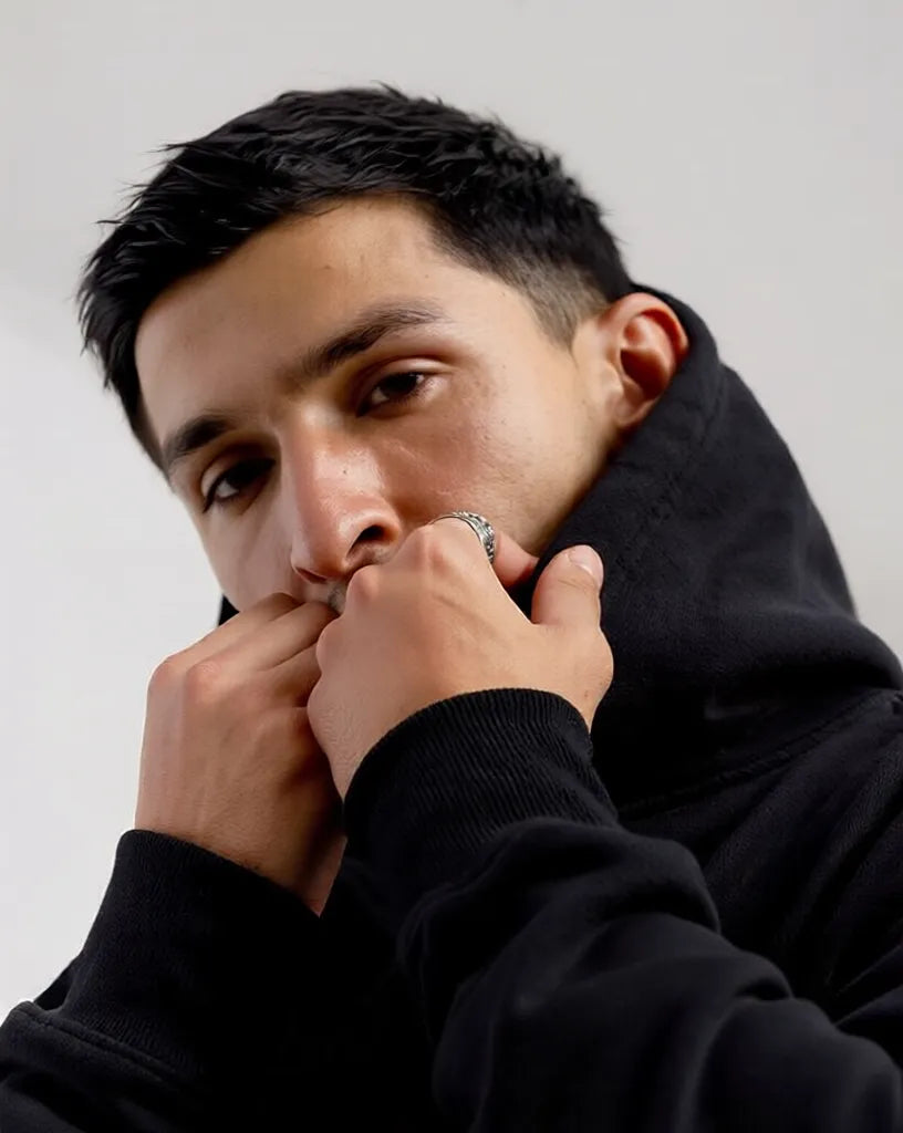 IT'S MY MOUTH Graphic Hoodie - Black