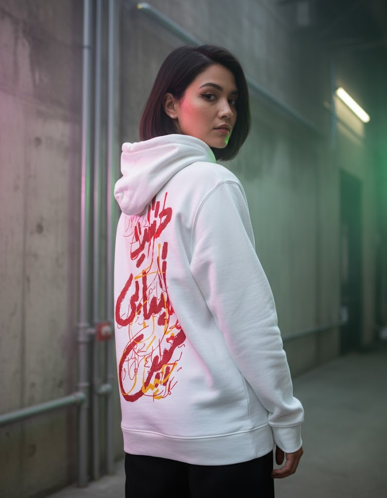 Urdu Calligraphy Hoodie – White