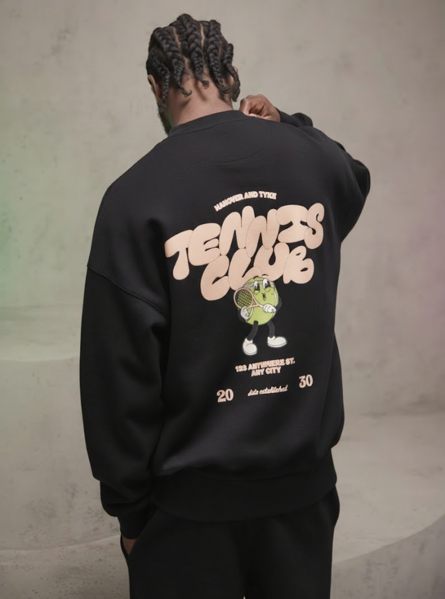 TENNIS CLUB Sweatshirt – Black