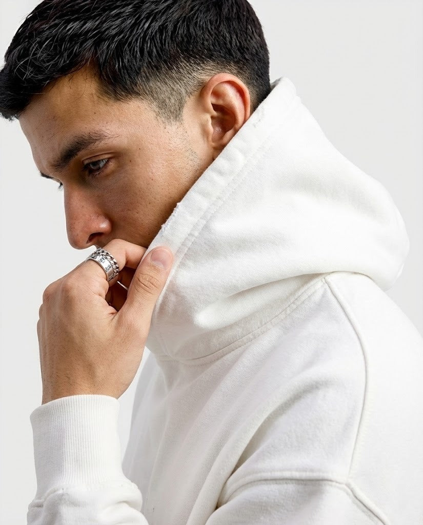 Urdu Calligraphy Hoodie - Beige (Blue Text)