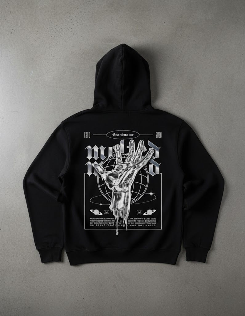 GALACTIC CHROME HAND Hoodie – BlacK